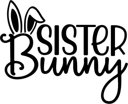 (154-02-C) Sister Bunny Rabbit Ears Iron-On Transfer