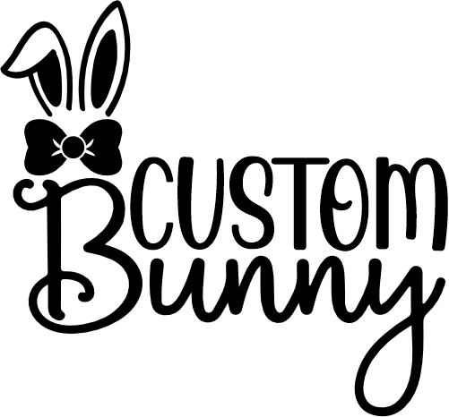 (154-02-C) Custom Bow Bunny Rabbit Ears Iron-On Transfer