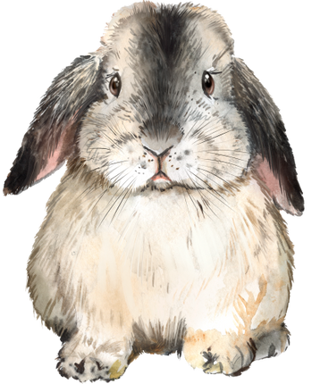 (154-03-2J) Watercolor Bunny Rabbit
