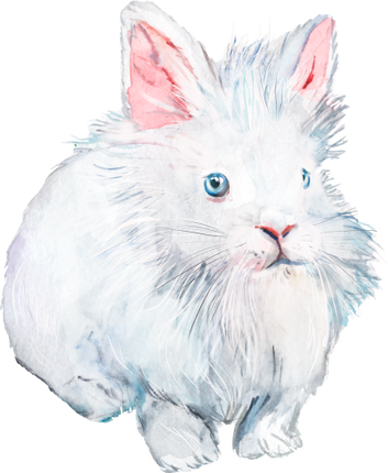 (154-03-2Q) Watercolor Bunny Rabbit