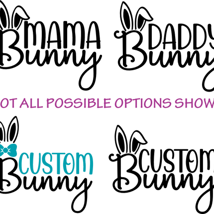 (154-02-C) Rabbit Family Mama, Snuggle Bunny, Custom Text