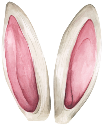 (154-05-B) Watercolor Bunny Rabbit Ears