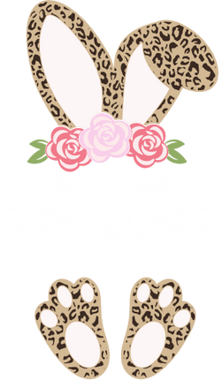 (154-06-A) Cute Girl Bunny Rabbit Face Flowers