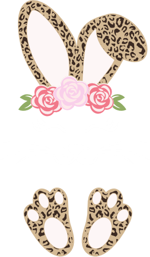 (154-06-A) Cute Girl Bunny Rabbit Face Flowers