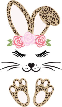 (154-06-B) Cute Girl Bunny Rabbit Face Flowers