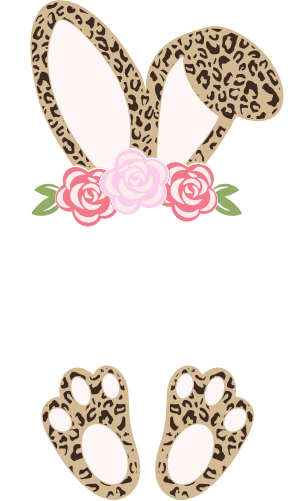 (154-06-B) Cute Girl Bunny Rabbit Face Flowers