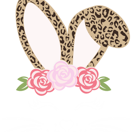 (154-06-C) Cute Girl Bunny Rabbit Face Flowers