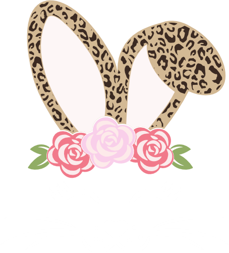 (154-06-C) Cute Girl Bunny Rabbit Face Flowers