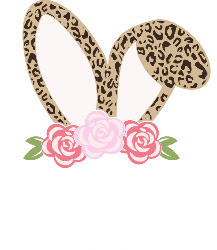 (154-06-D) Cute Girl Bunny Rabbit Face Flowers