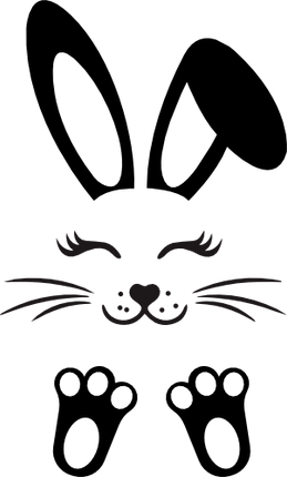 (154-06-E) Cute Girl Bunny Rabbit Face