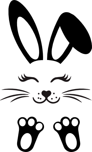 (154-06-E) Cute Girl Bunny Rabbit Face