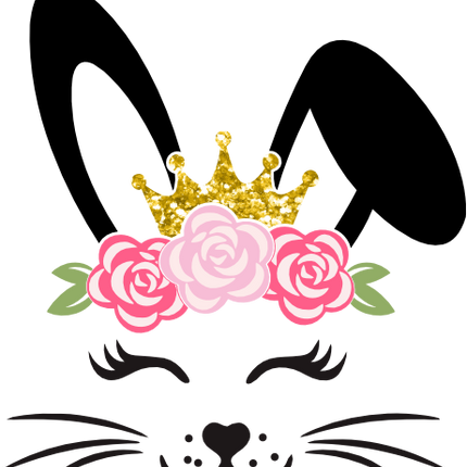 (154-06-K) Cute Girl Bunny Rabbit Face Flowers Gold Crown