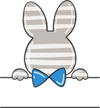 (154-02-E) Boy Bunny  Split Text