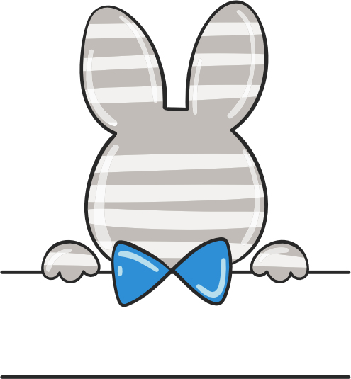 (154-02-E) Boy Bunny  Split Text