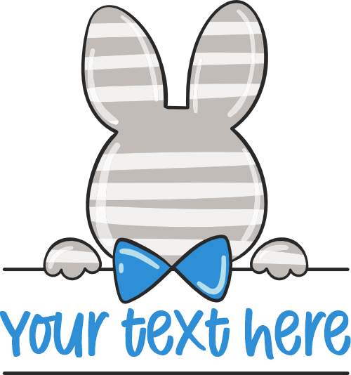 (154-02-E) Boy Bunny  Split Text