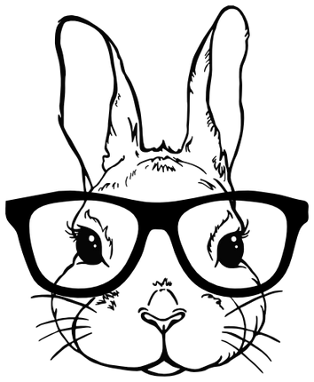 (154-01-2Q) Bunny Rabbit Head Silhouette Glasses