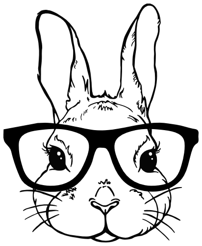 (154-01-2Q) Bunny Rabbit Head Silhouette Glasses