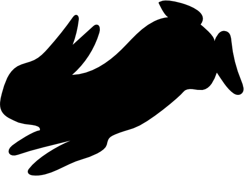 (s154-1-1B) Bunny Rabbit Silhouette