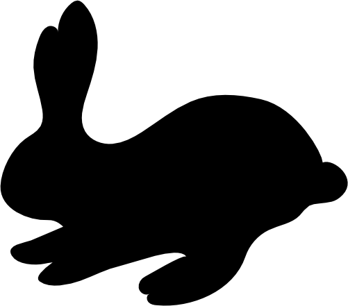 (s154-1-1C) Bunny Rabbit Silhouette