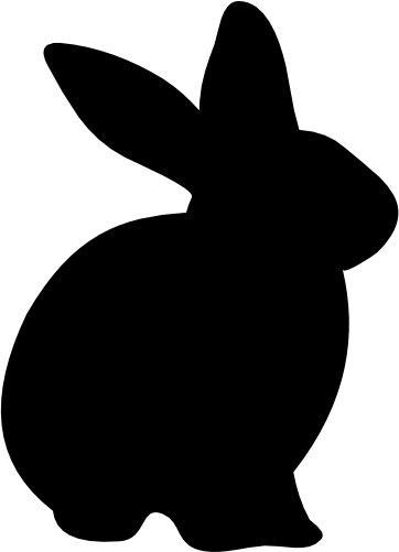 (s154-1-1D) Bunny Rabbit Silhouette