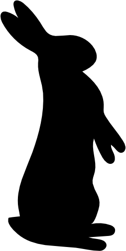 (s154-1-1F) Bunny Rabbit Silhouette