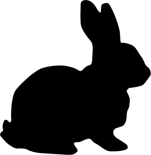 (s154-1-1H) Bunny Rabbit Silhouette
