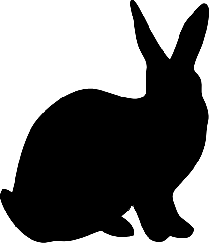 (s154-1-1I) Bunny Rabbit Silhouette