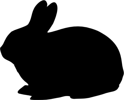 (s154-1-1J) Bunny Rabbit Silhouette