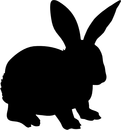 (s154-1-1K) Bunny Rabbit Silhouette