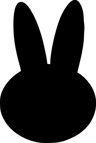 (s154-1-1L) Bunny Rabbit Head Silhouette