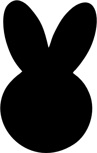 (154-01-1N) Bunny Rabbit Head Silhouette