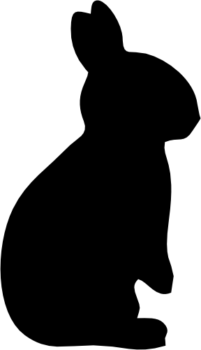 (s154-1-1O) Bunny Rabbit Silhouette
