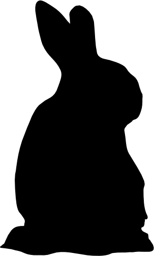 (s154-1-1R) Bunny Rabbit Silhouette
