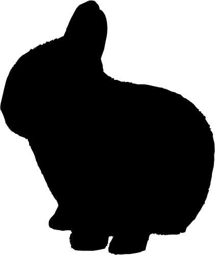 (s154-1-1S) Bunny Rabbit Silhouette