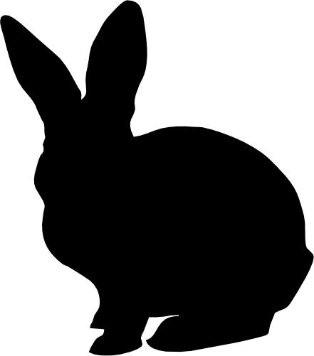 (s154-1-1T) Bunny Rabbit Silhouette