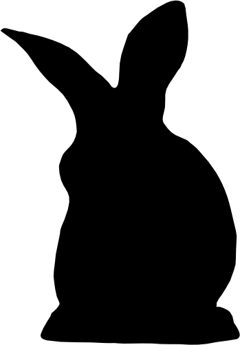 (s154-1-1U) Bunny Rabbit Silhouette