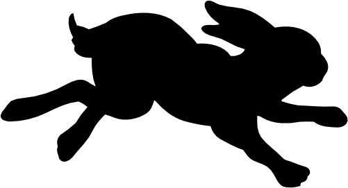 (s154-1-1V) Bunny Rabbit Silhouette