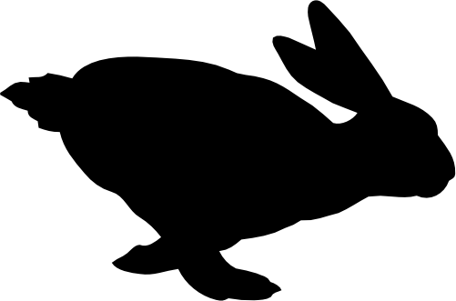 (s154-1-1X) Bunny Rabbit Silhouette