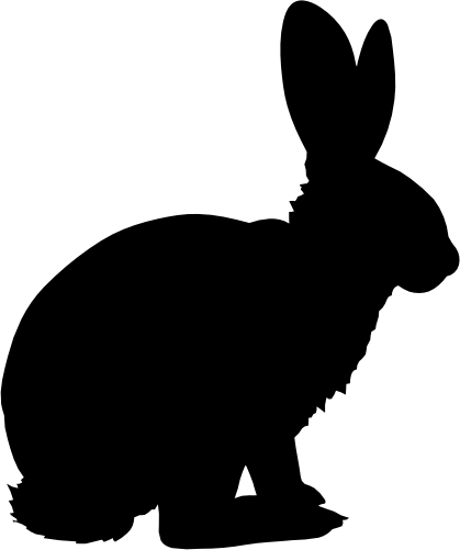 (s154-1-2A) Bunny Rabbit Silhouette