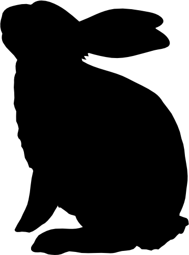 (s154-1-2B) Bunny Rabbit Silhouette