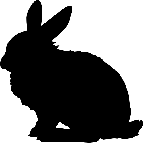 (s154-1-2C) Bunny Rabbit Silhouette
