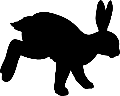 (s154-1-2D) Bunny Rabbit Silhouette