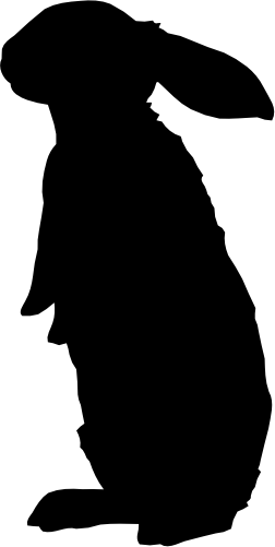 (s154-1-2E) Bunny Rabbit Silhouette