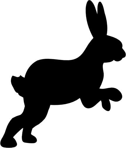 (s154-1-2F) Bunny Rabbit Silhouette