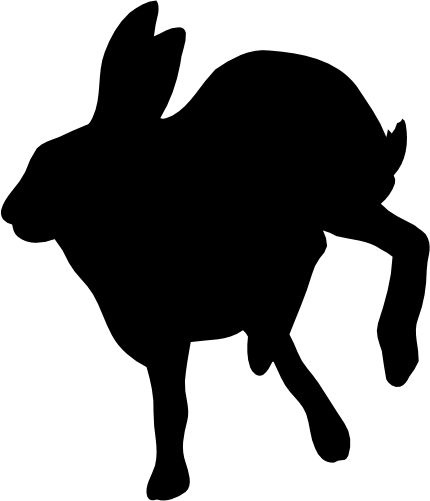 (s154-1-2G) Bunny Rabbit Silhouette