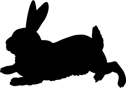 (s154-1-2I) Bunny Rabbit Silhouette