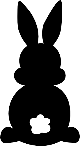 (s154-1-2K) Bunny Rabbit Silhouette