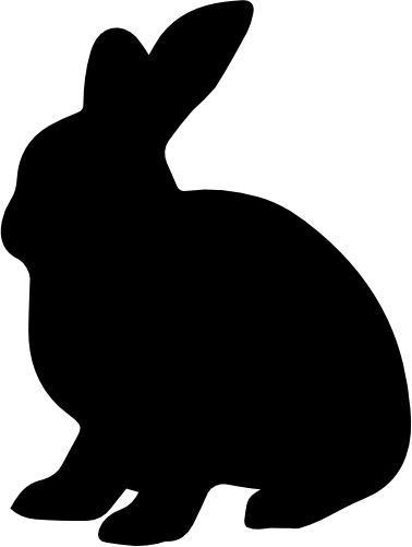 (s154-1-2N) Bunny Rabbit Silhouette