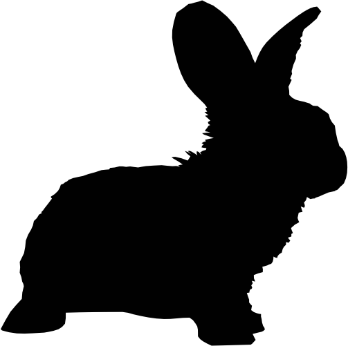 (s154-1-2O) Bunny Rabbit Silhouette