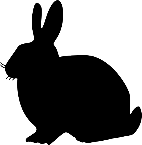 (s154-1-2P) Bunny Rabbit Silhouette